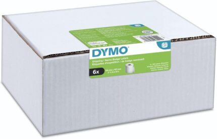 DYMO Authentic LabelWriter Large Shipping Labels/Name Badges | 54mm x 101mm | 6 Rolls of 220 Easy-Peel Labels (1,320 Count) | Self-Adhesive | for LabelWriter Label Makers