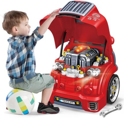 Interactive Truck Engine Toy with Removable Parts – Lights, Sounds, and Fun for Young Mechanics -Unleash their Creativity and Motor Skills with this Truck Engine Toy- Ideal Gift for 3-5-Year-Old Boys