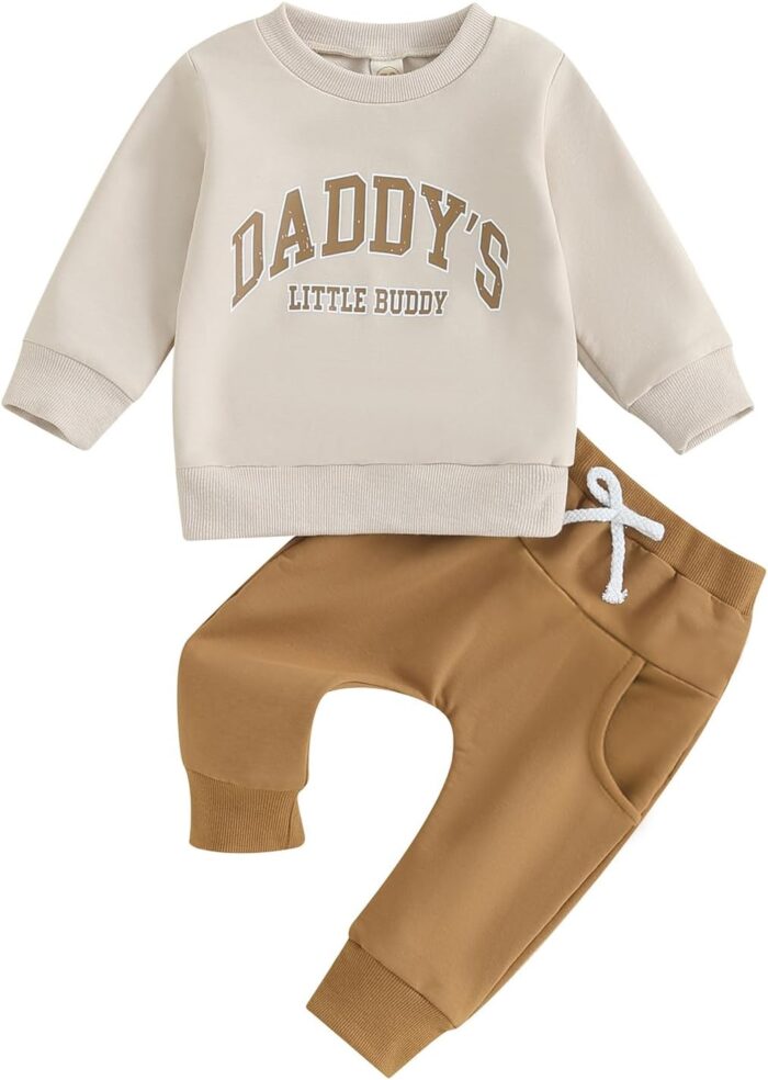 Infant Newborn Baby Boy Fall Outfits Toddler Long Sleeve Sweatshirt Pants Set Pants Suits for Winter Spring