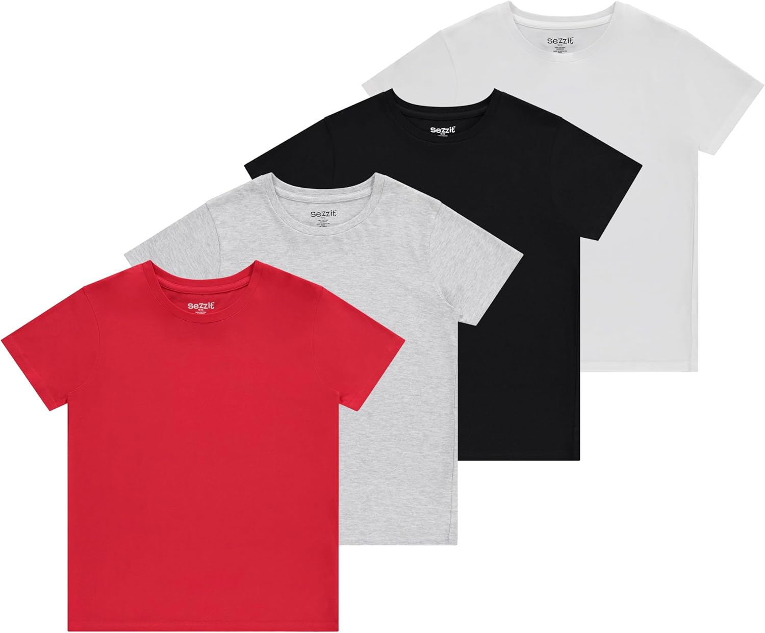 Boys 4-Pack Solid Color T-Shirts – Sizes 4-18 Tee Shirts – Essential Wardrobe Staples for Active Boys.