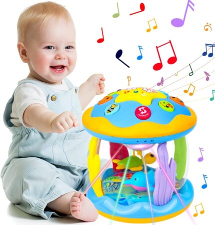 Baby Toys 6 to 12 Months – Musical Learning Infant Toys 12-18 Months – Babies Ocean Rotating Light Up Toys for Toddlers 1 2 3+ Years Old Boys Girls Baby Gifts