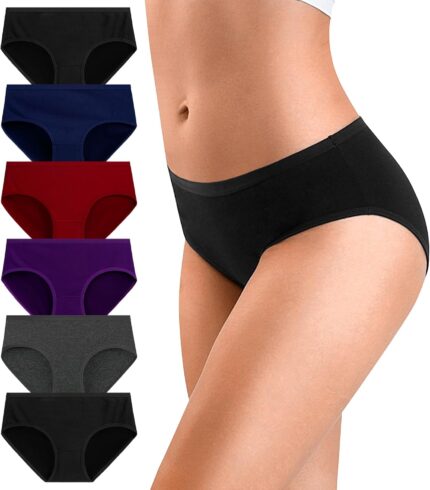 UMMISS No Show Womens Underwear Cotton Low Rise Breathable Seamless briefs Hispter Panties for Women Regular Plus Size