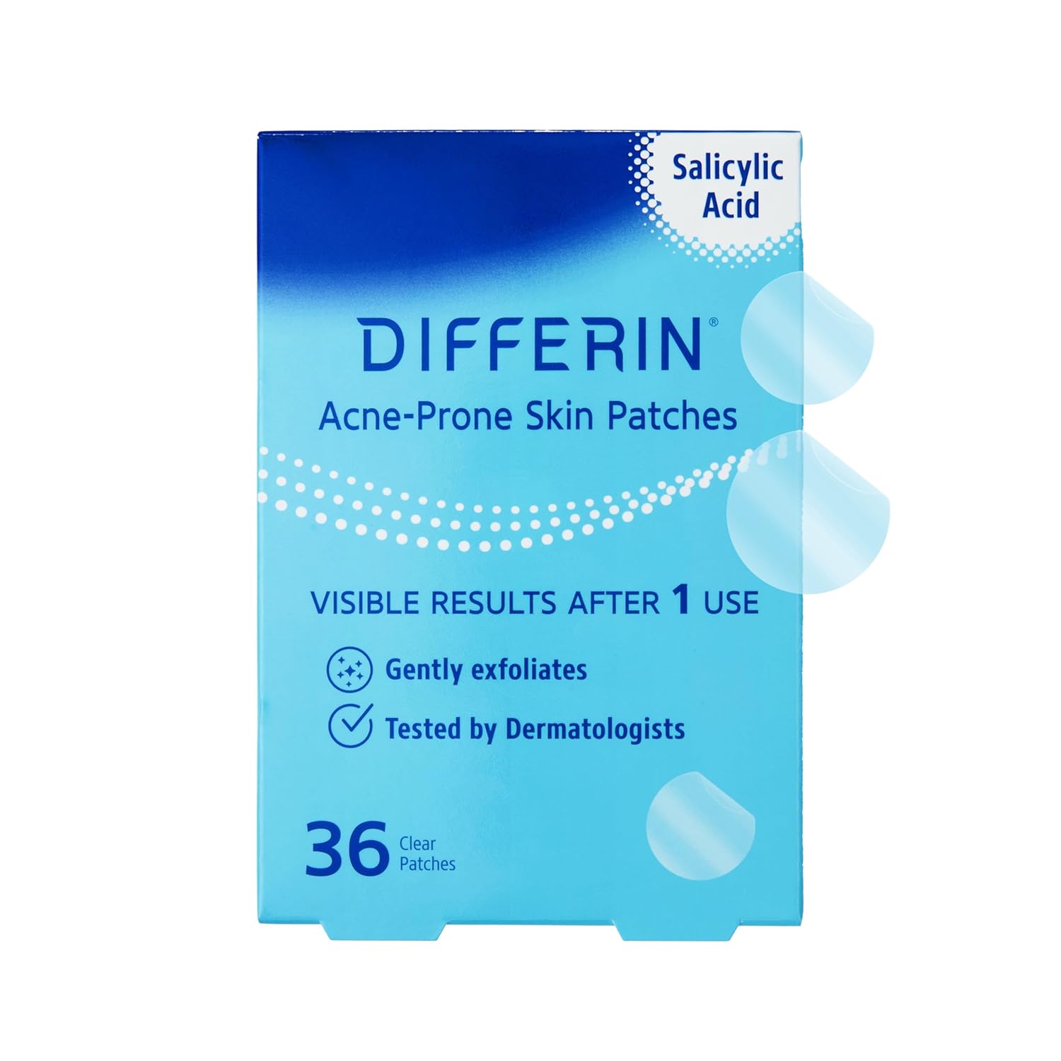 Differin Acne Patches, Pimple Patches for Acne Prone Skin, Formulated with Salicylic Acid and Centella, Fast Triple Action Power Patch for Day & Night, Dermatologist Tested, 36 Count