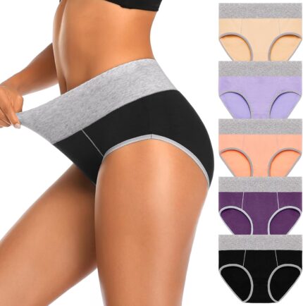 Womens Underwear, Cotton Panties Soft Comfy Stretch Ladies Underwear Hipster Briefs Regular & Plus Size