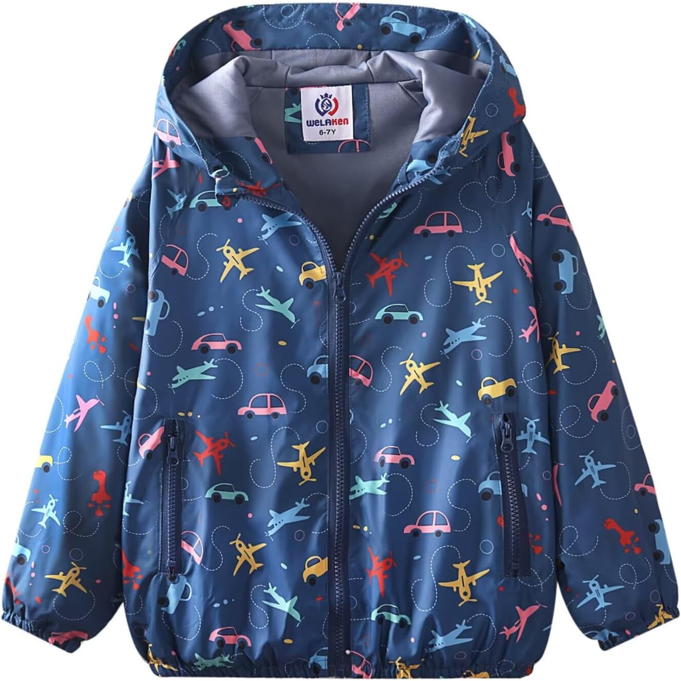 WELAKEN Lightweight Jacket for Boys Kids & Toddler II Girls’ Print Water-resistant Jacket