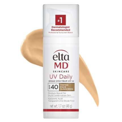 EltaMD UV Daily SPF 40 Tinted Face Sunscreen Moisturizer, Tinted Moisturizer for Face with SPF, Great for Dry, Combination, and Normal Skin