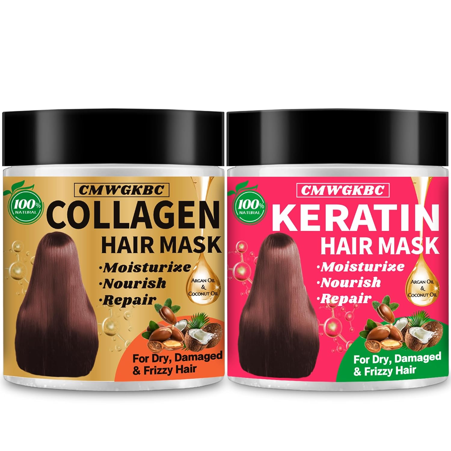 Collagen Hair Mask & Keratin Hair Mask for Damaged Hair,Keratin Hair Treatment,Repair Deep Conditioner for Dry Hair,Vitamin E Natural Hydrating Hair Mask with Argan Oil All Hair Type,Stocking Stuffers