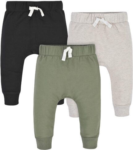 Gerber Baby Boys’ Toddler 3-Pack Jogger Pants