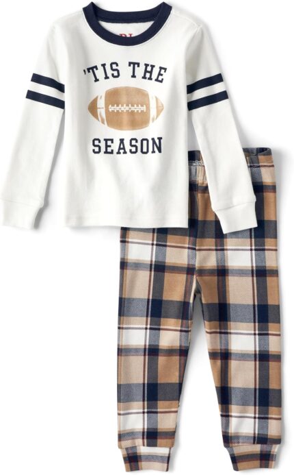 The Children’s Place Baby Family Matching, Football Pajama Sets, Cotton