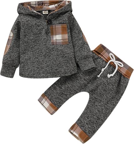 Toddler Baby Boy Clothes Infant Newborn Boy Outfit Long Sleeve Hoodie Sweatshirt Pants Fall Winter Clothes Set