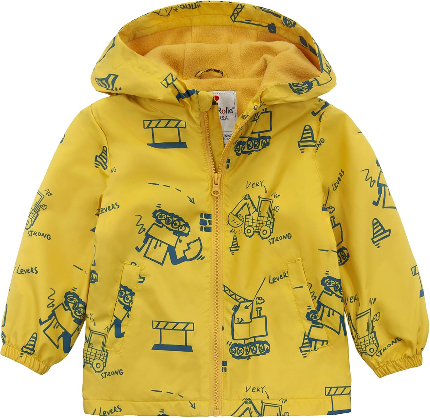 Rokka&Rolla Toddler Boys’ Water-Resistant Fleece Lined Windbreaker Transitional Jacket