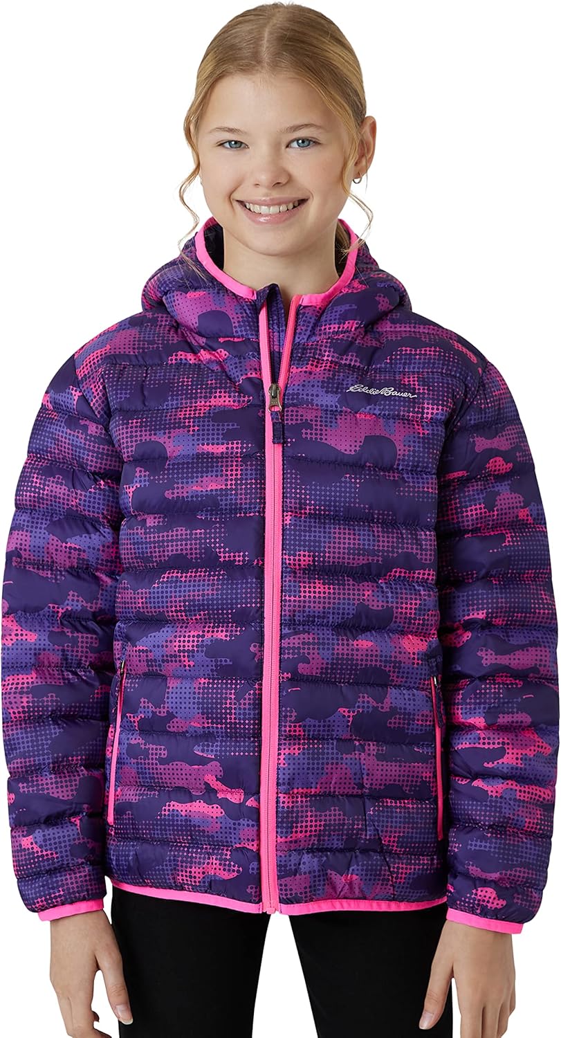 Eddie Bauer Girls’ Jacket – CirrusLite Weather Resistant Down Coat for Girls – Insulated Quilted Bubble Puffer (3-20)