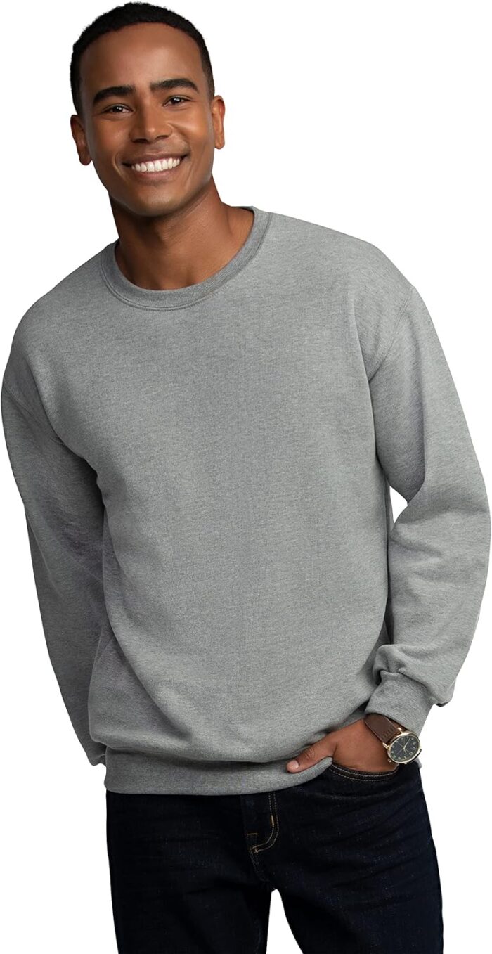 Fruit of the Loom Men’s Eversoft Fleece Sweatshirts, Moisture Wicking & Breathable, Crewneck Sweatshirt