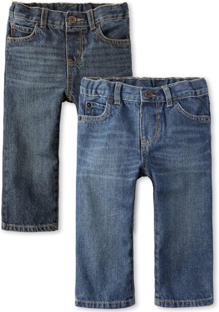 The Children’s Place Baby and Toddler Boys’ Basic Straight Leg Jeans, Multipack