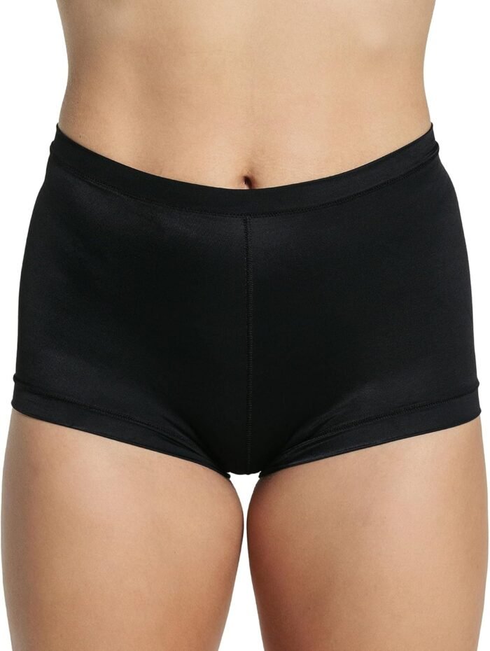 Leonisa No Show Boxer Briefs for Women Boy Shorts Underwear Black