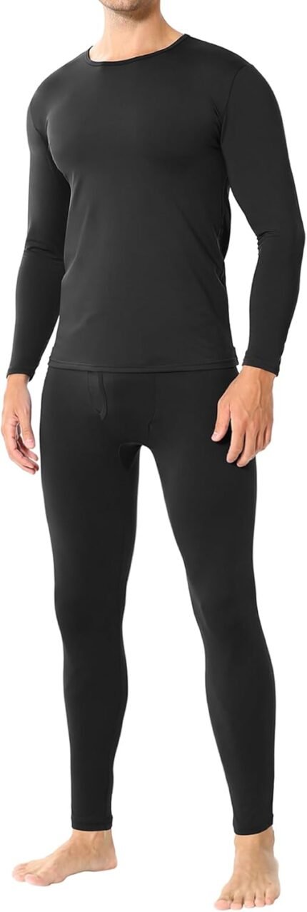 ViCherub Thermal Underwear for Men Fleece Lined Long Johns Thermals Top and Bottom Set Base Layer for Cold Weather