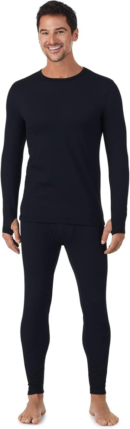 Cuddl Duds Thermal Underwear Shirt and Leggings Set for Men – Heavyweight Fleece Lined Long Johns – Winter Clothes Base Layer