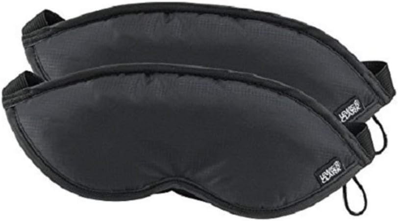 Lewis N. Clark Comfort Eye Mask + Sleep Aid to Block Light for Travel, Airplane, Hotel, Airport, Insomnia + Headache Relief with Adjustable Straps, 2 pack, Black