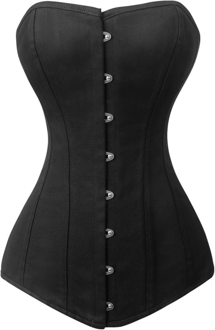 Charmian Women’s 26 Steel Boned Cotton Long Torso Hourglass Body Shaper Corset