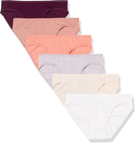 Amazon Essentials Women’s Cotton Bikini Brief Underwear (Available in Plus Size), Multipacks