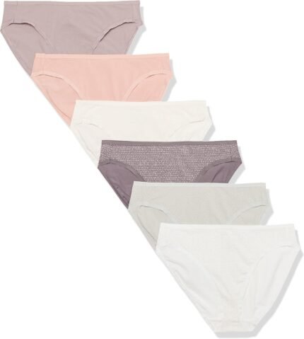 Amazon Essentials Women’s Cotton High Leg Brief Underwear (Available in Plus Size), Multipacks