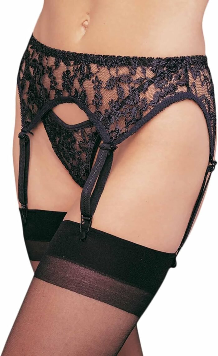 Leg Avenue Women’s Lace Garter Belt and Thong Set