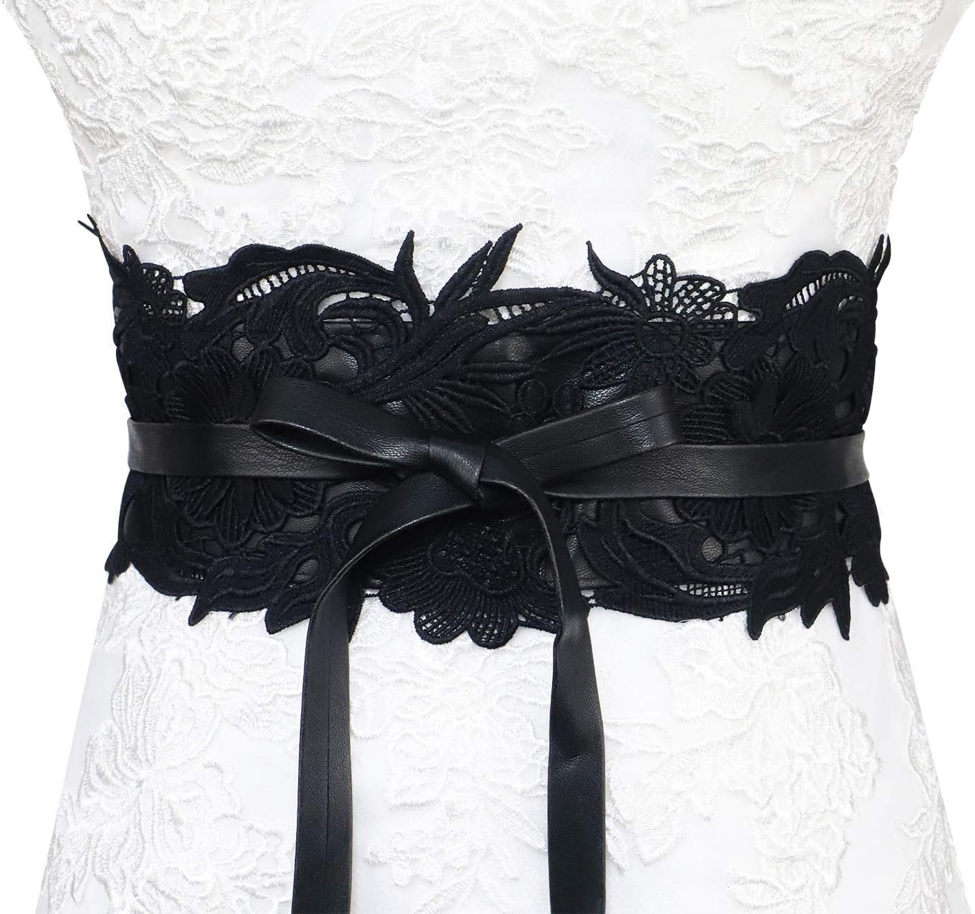 Lovful Womens Faux Leather Lace Wrap Around Obi Belt Waist Boho Band Wide Belts Lovful Womens Faux Leather Lace Wrap Around Obi Belt Waist Boho Band Wide Belts