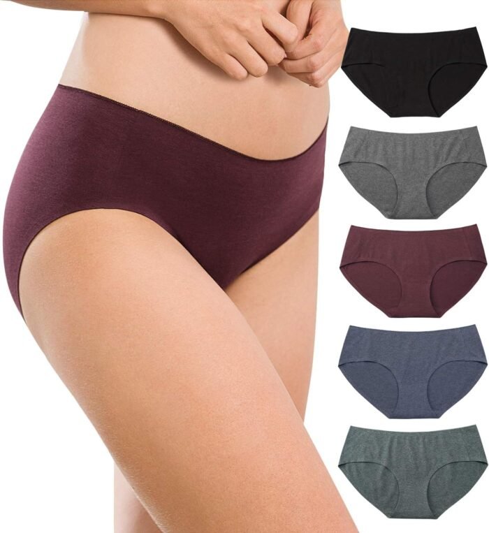 Altheanray Womens Underwear Cotton Seamless Soft Hipster Panties Ladies Mid Rise Bikini