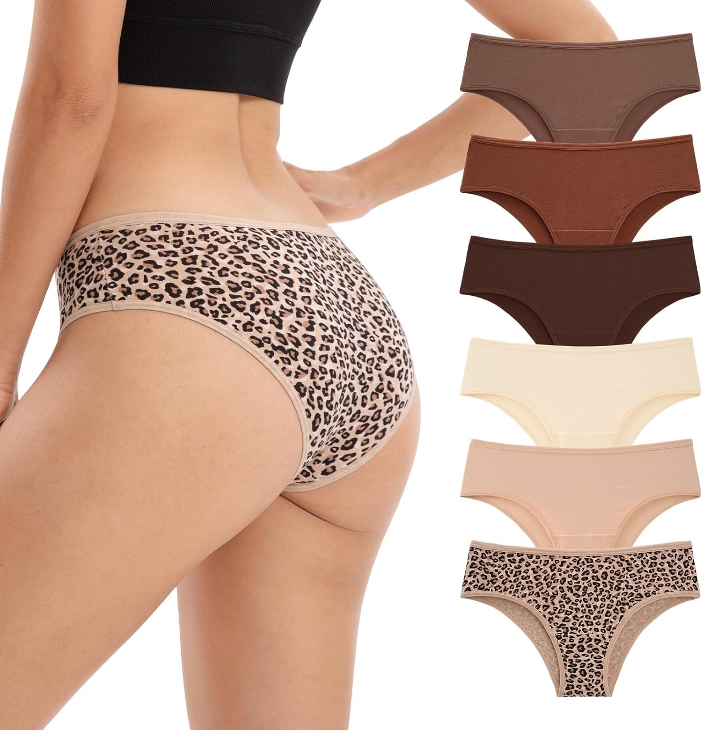 INNERSY Women’s Underwear Cheeky Hipster Panties Breathable Cotton Panty 6-Pack INNERSY Women’s Underwear Cheeky Hipster Panties Breathable Cotton Panty 6-Pack