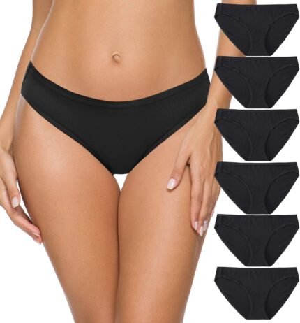 Wealurre Women’s Underwear Cotton Hipster Panties Breathable Stretch Bikini Panties for Women Pack