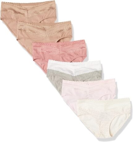 Warner’s Women’s Blissful Benefits Dig-Free Comfort Waist with Lace Cotton Hipster 6-Pack Ru2266w