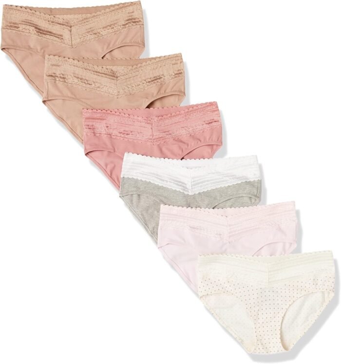 Warner’s Women’s Blissful Benefits Dig-Free Comfort Waist with Lace Cotton Hipster 6-Pack Ru2266w