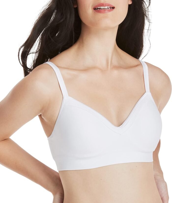 Hanes Women’s Wireless Seamless Full-Coverage Convertible T-Shirt Bra with Moisture-Wicking