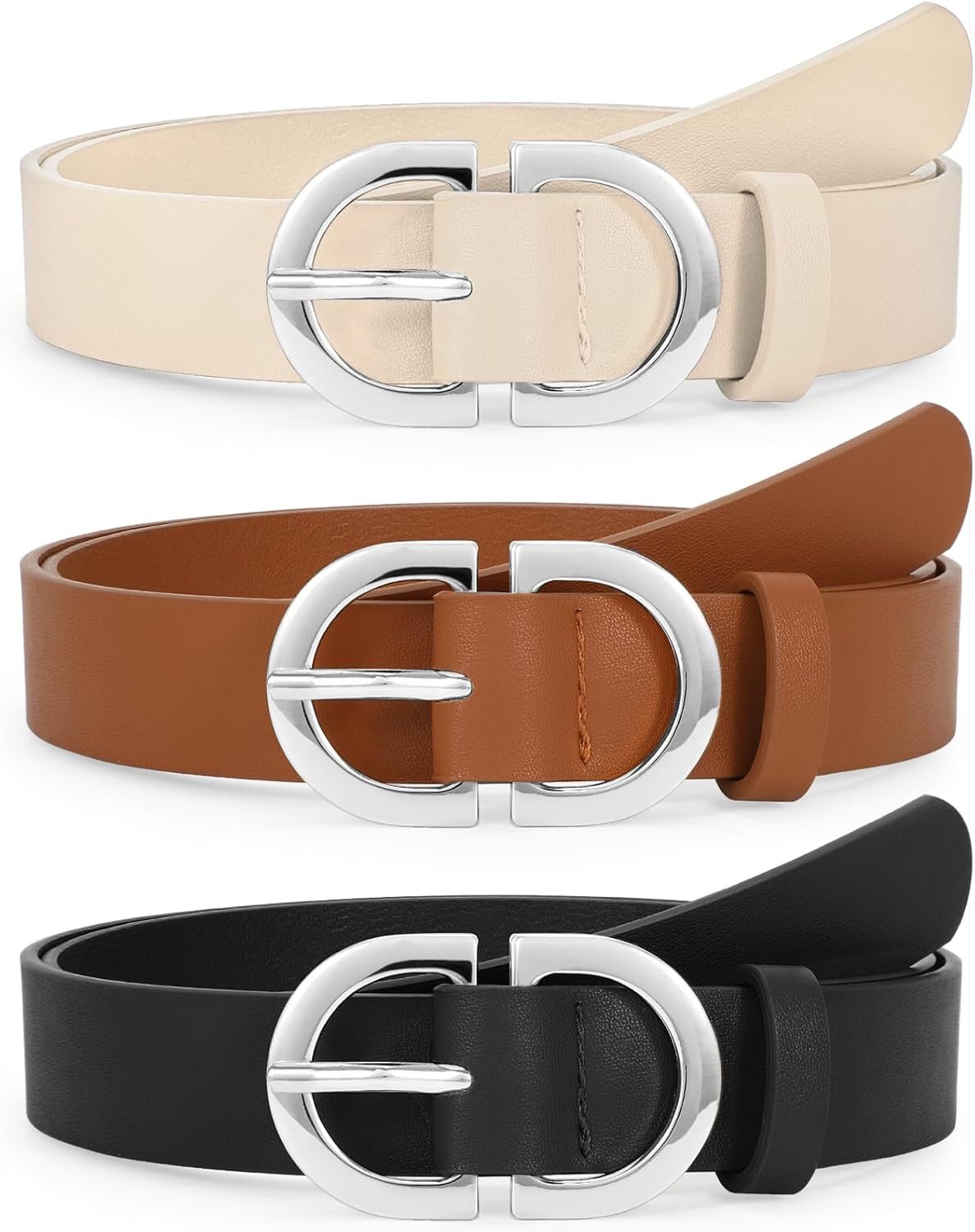JASGOOD 3 Pack Women Faux Leather Belts for Jeans Pants Fashion Dresses Ladies Belt with Gold Buckle JASGOOD 3 Pack Women Faux Leather Belts for Jeans Pants Fashion Dresses Ladies Belt with Gold Buckle
