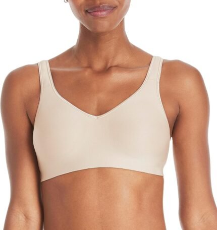 Hanes Women’s Wireless Bra, Smooth Comfort Full-Coverage T-Shirt Bra, Single or 2-Pack