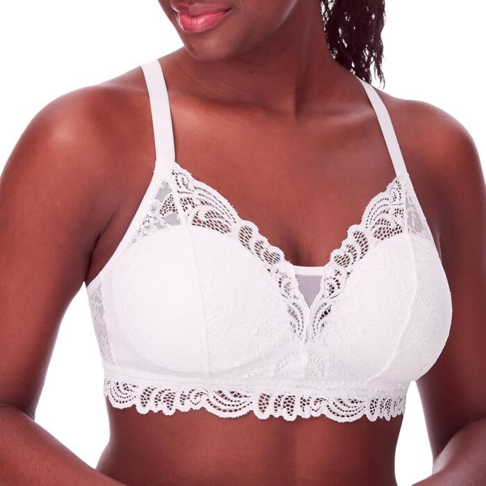 Bali Women’s Lace Desire Wireless Bra, Lacy Full-coverage Wirefree Bra, Convertible Bra