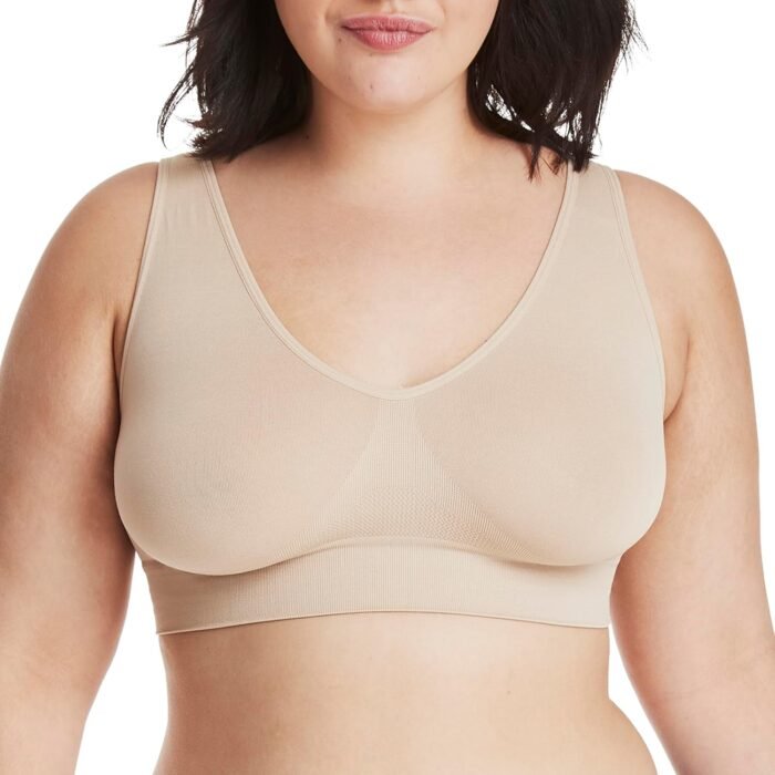 Hanes Women’s Cozy Wireless Bra, Full-Coverage Pullover Bra, Seamless T-Shirt Bra