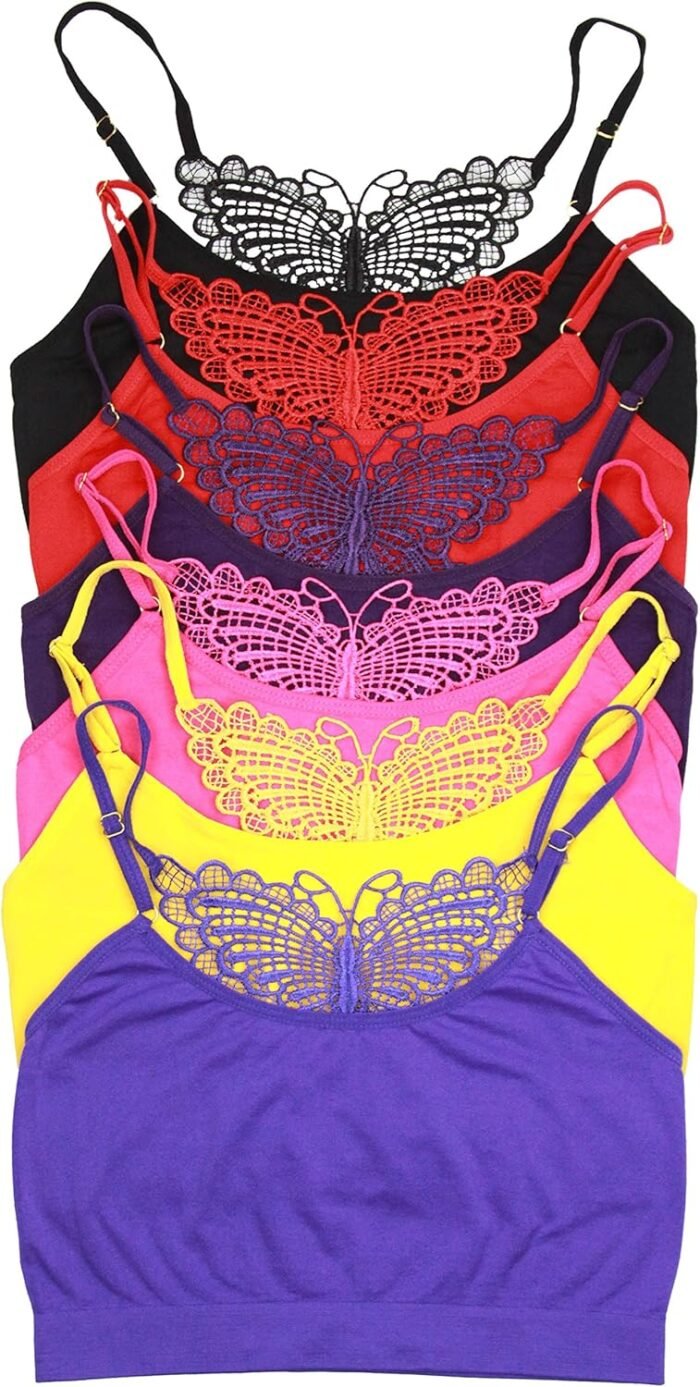 ToBeInStyle Girl’s Pack of 6 Fun Print Training Bras Top Wire-Free Non-Padded