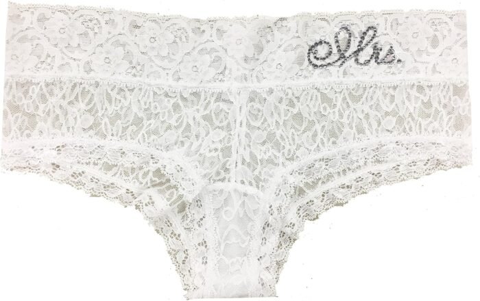 Classy Bride Mrs. Lace Bridal Hipster – White and Clear
