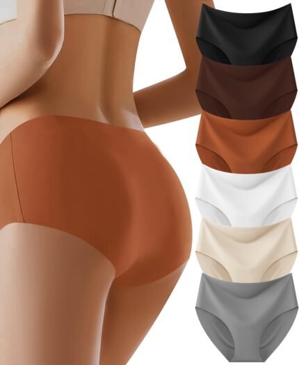 Womens Underwear Full Coverage No Show High Waisted Seamless Ladies Panties 6 Pack Womens Underwear Full Coverage No Show High Waisted Seamless Ladies Panties 6 Pack