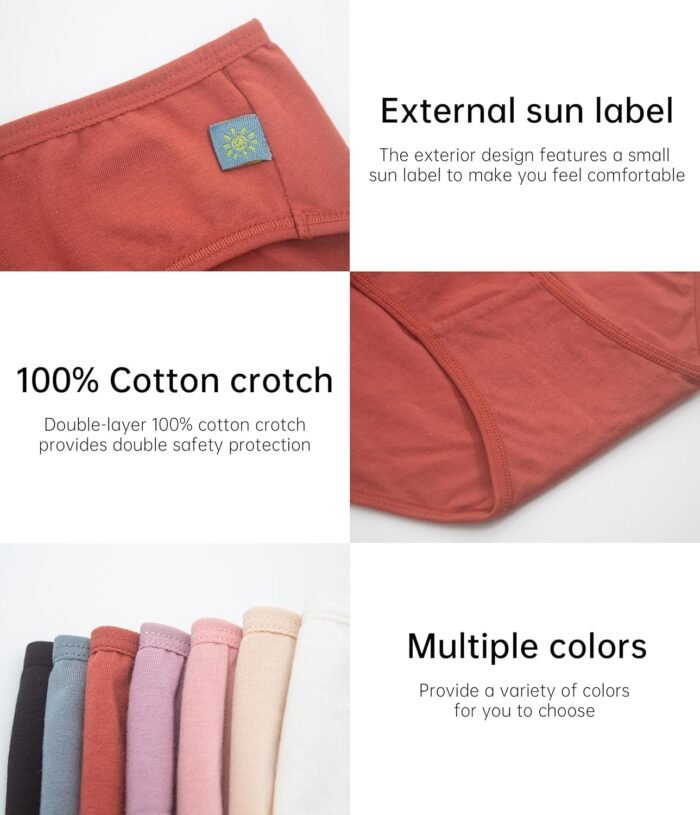 ANLIQI Women’s Cotton Underwear Moisture Wicking Bikini Panties for Women Pack Soft Breathable Undies Stretch Hipster S-3XL
