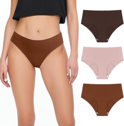 Women’s Seamless Panties No Show Stretchy Sexy Bikini Underwear Invisible Mid-rise Briefs Ladies Panty