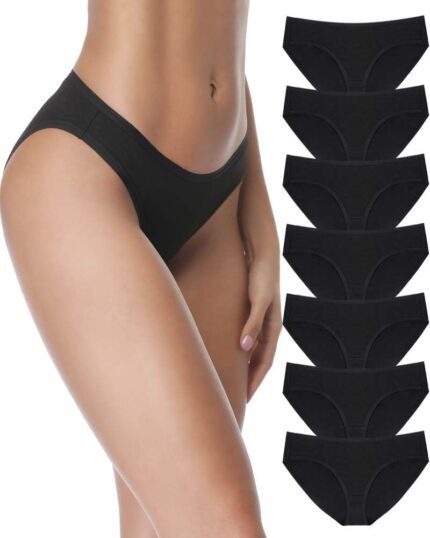 SIMIYA 7/10 Pack Cotton Underwear for Women Stretch Hipster Underwear Panties Breathable Soft Bikini Underwear