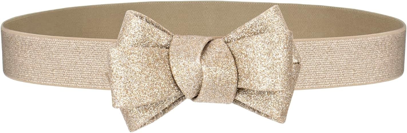 Womens Belts for Dress Skinny Thin Bow Decor Elastic Belt for Women Wasit