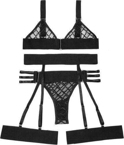 Beamuse Sexy Lingerie for Women, Women’s Lingerie Set Babydoll Fishnet Outfits Garter Belt Lingerie Exotic Lingerie Sets