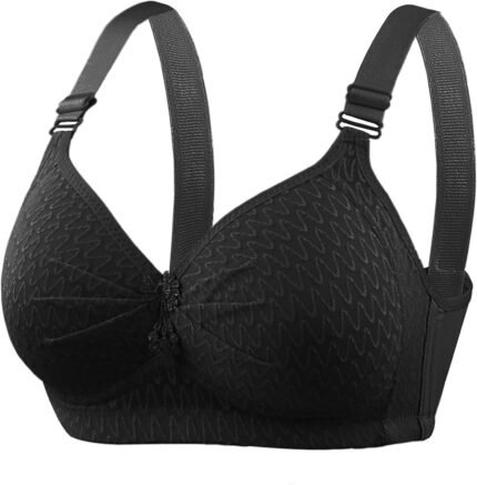 Plus Size Everyday Bras for Women Front Closure Push Up Bralette Solid Color Comfortable Bra Full Coverage Underwear