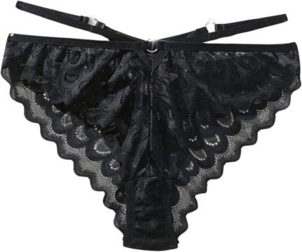SHENHE Women’s Sexy Scalloped Lace Underwear Criss Cross Mid Rise Cheeky Bikini Panty Brief SHENHE Women’s Sexy Scalloped Lace Underwear Criss Cross Mid Rise Cheeky Bikini Panty Brief