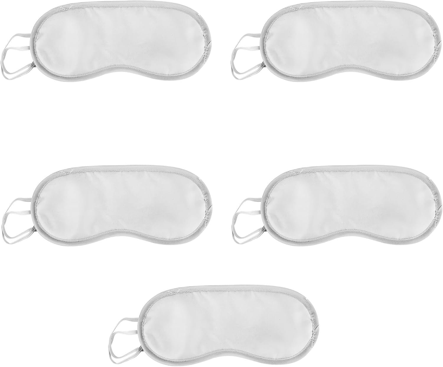 5 Pack Eye Sleep Masks, Eye Sleep Covering, Eye Blinderfold for Sleeping,Travel, Party Games, Supply (White)