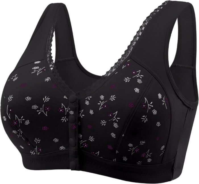 Daisy Bras for Older Women 2024 Comfy Convenient Front Closure Bras Full Support No Underwire Bras