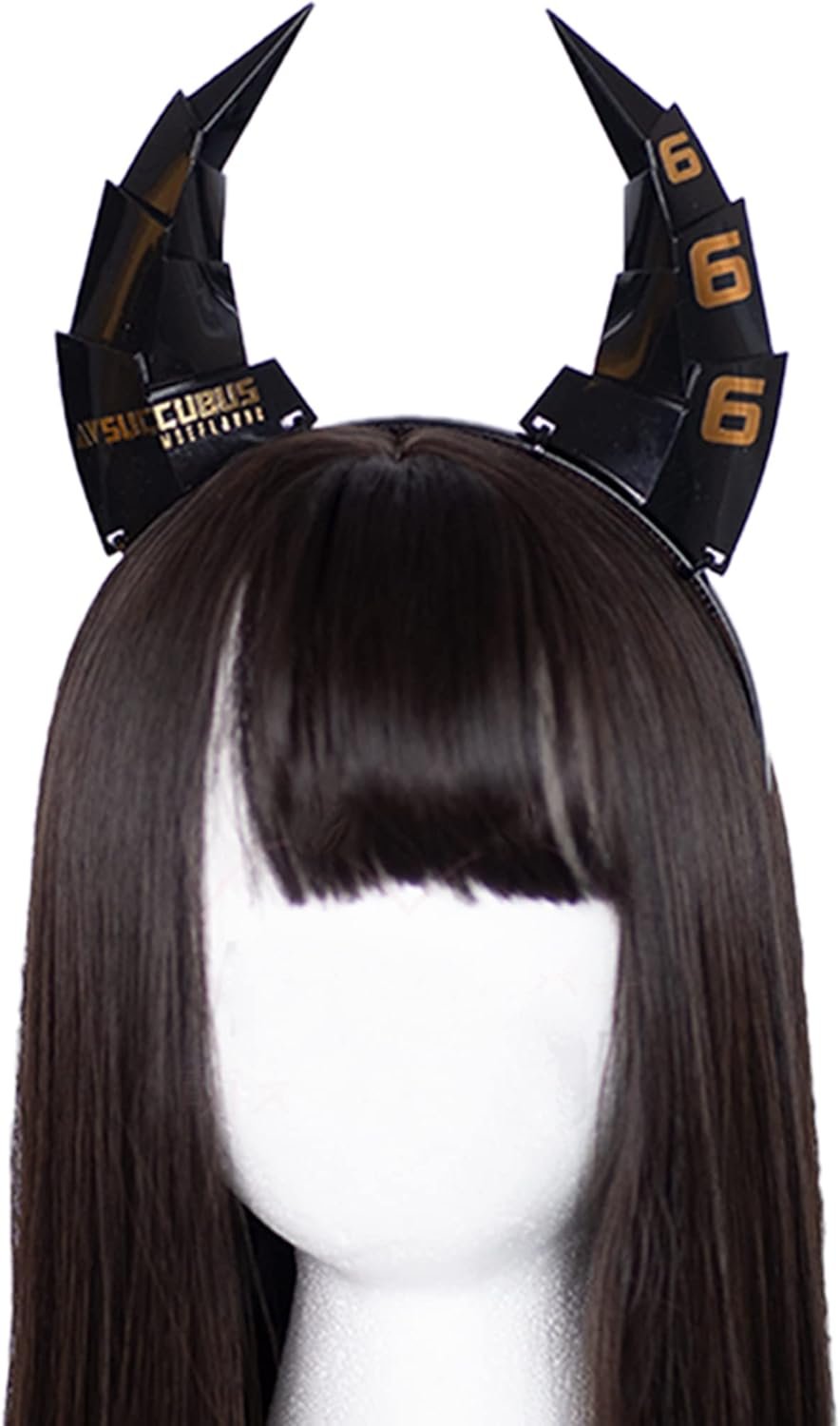 MOEFLAVOR Cyber Succubus Headband | Devil Horns Kawaii Anime Cyberpunk Head Band Matches Any Halloween and Cosplay Costume